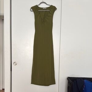 Proenza Schouler | Dresses | Proenza Schouler Green Sheath Maxi Dress  Sleeveless Crew Neck | Poshmark